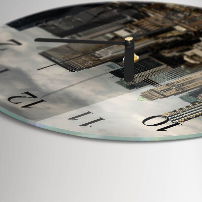 Glas wanduhr mit motiv rund Horizont