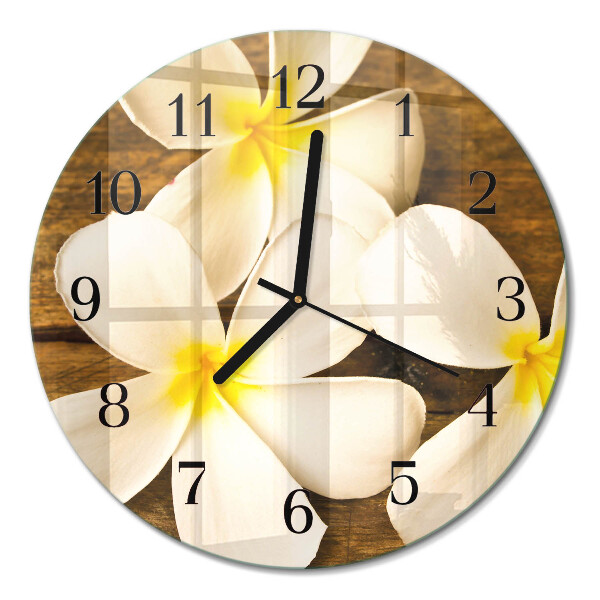Glas wanduhr mit motiv rund Blumen