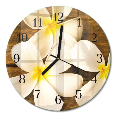 Glas wanduhr mit motiv rund Blumen