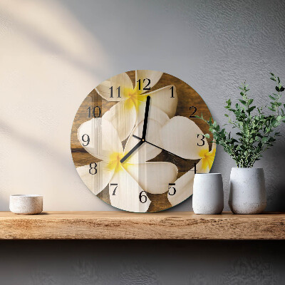 Glas wanduhr mit motiv rund Blumen