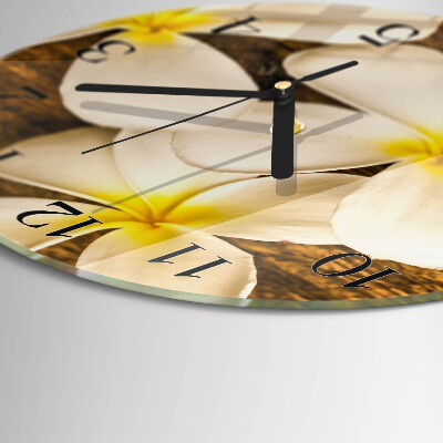 Glas wanduhr mit motiv rund Blumen