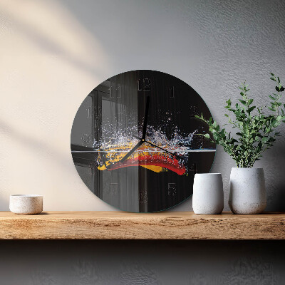 Glas wanduhr mit motiv rund Chilischoten