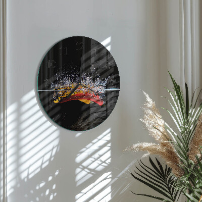 Glas wanduhr mit motiv rund Chilischoten