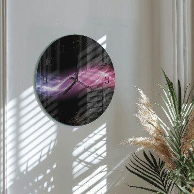 Wanduhr glas rund Abstrakte Linien