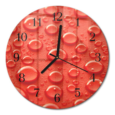 Glas wanduhr mit motiv rund Wassertropfen