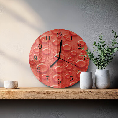 Glas wanduhr mit motiv rund Wassertropfen