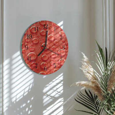 Glas wanduhr mit motiv rund Wassertropfen