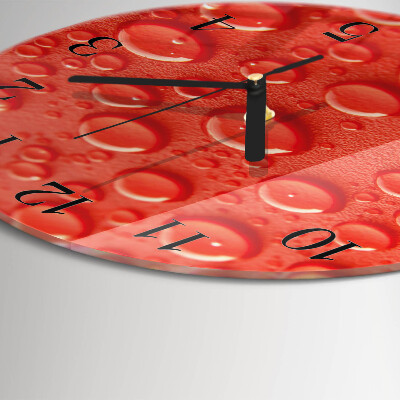 Glas wanduhr mit motiv rund Wassertropfen