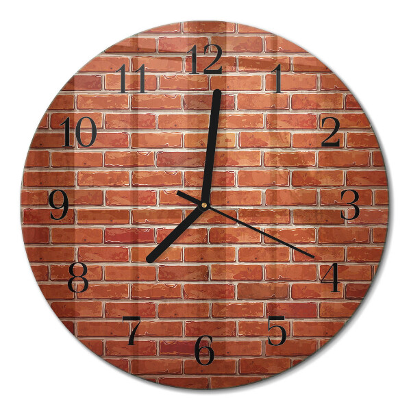 Wanduhr glas rund Ziegelmauer