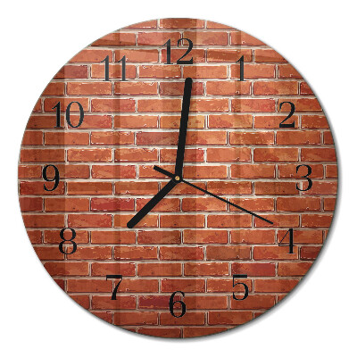 Wanduhr glas rund Ziegelmauer