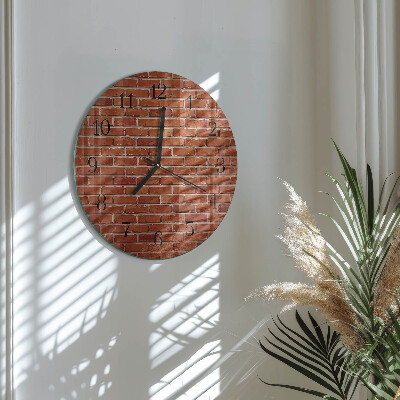 Wanduhr glas rund Ziegelmauer