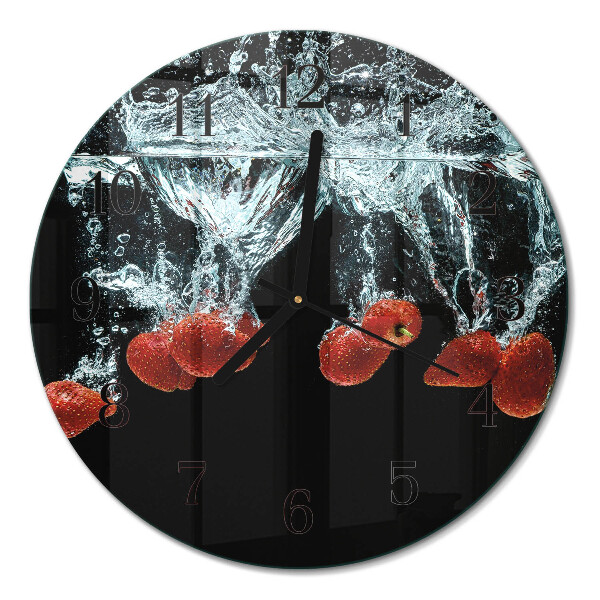 Runde wanduhr Erdbeeren