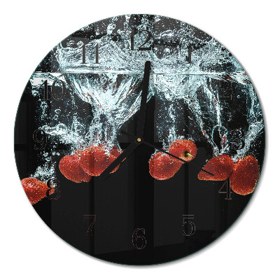 Runde wanduhr Erdbeeren