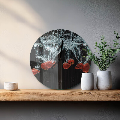 Runde wanduhr Erdbeeren
