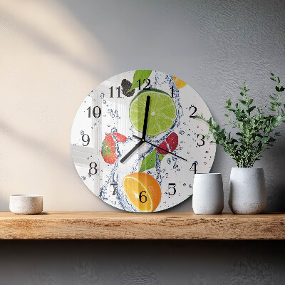 Runde wanduhr Zitronenfrucht