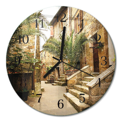 Runde wanduhr aus glas Palm Avenue