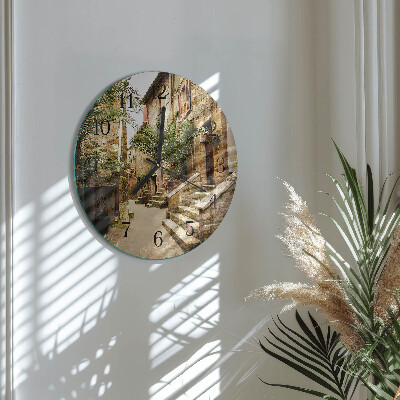 Runde wanduhr aus glas Palm Avenue