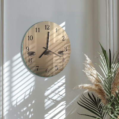 Glas wanduhr mit motiv rund Steine ​​Wasser