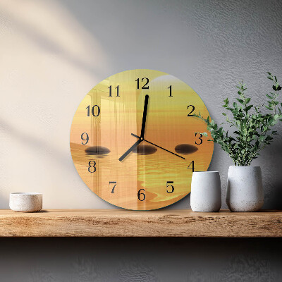 Wanduhr glas rund Wasser Sonne