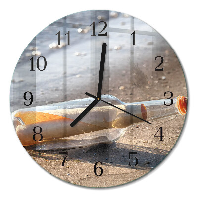 Runde wanduhr Flaschenpost