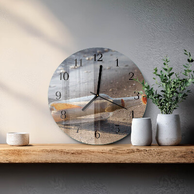 Runde wanduhr Flaschenpost