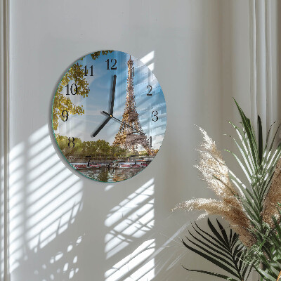 Glas wanduhr mit motiv rund Eiffelturm Paris