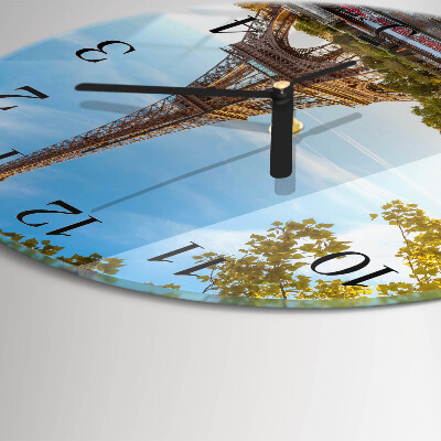 Glas wanduhr mit motiv rund Eiffelturm Paris