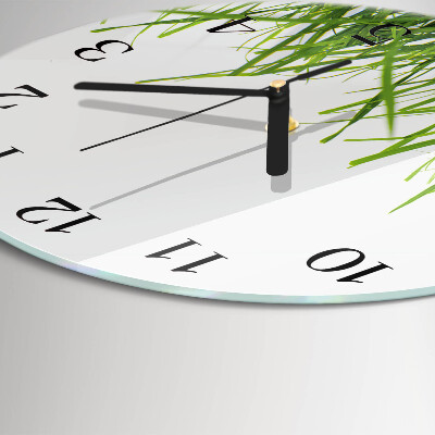 Wanduhr glas rund Gras