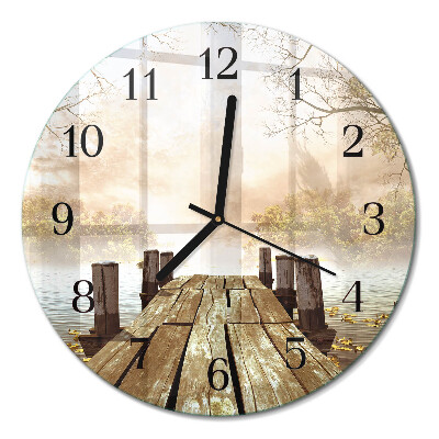 Runde wanduhr aus glas Netzwerk