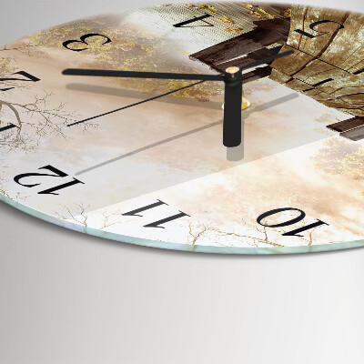 Runde wanduhr aus glas Netzwerk