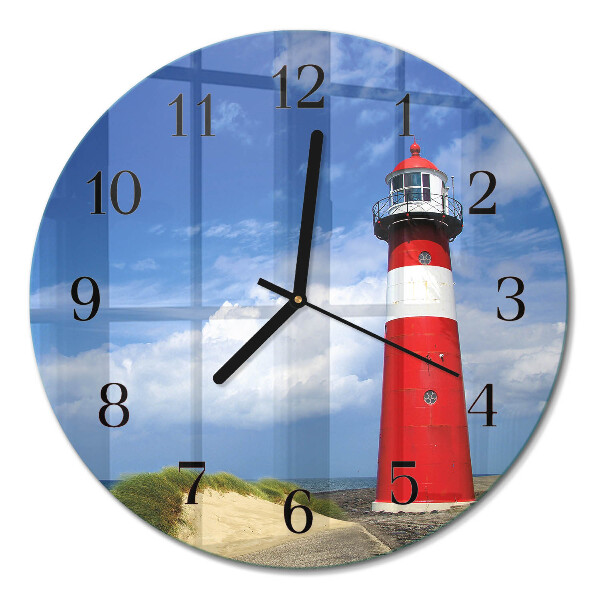 Glas wanduhr mit motiv rund Leuchtturm