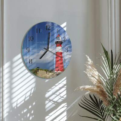 Glas wanduhr mit motiv rund Leuchtturm