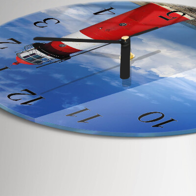 Glas wanduhr mit motiv rund Leuchtturm
