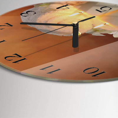 Wanduhr glas rund Spa-Kerzen