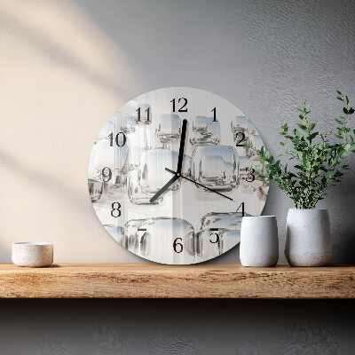 Wanduhr glas rund 3D-Würfel
