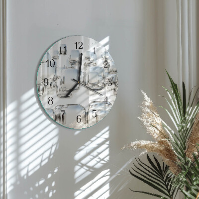 Wanduhr glas rund 3D-Würfel