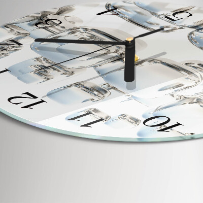 Wanduhr glas rund 3D-Würfel