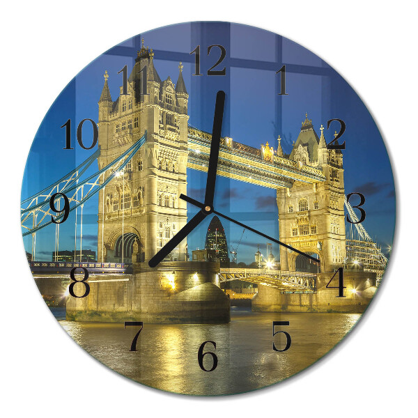 Glas wanduhr mit motiv rund London Bridge