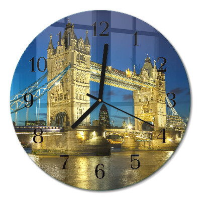 Glas wanduhr mit motiv rund London Bridge