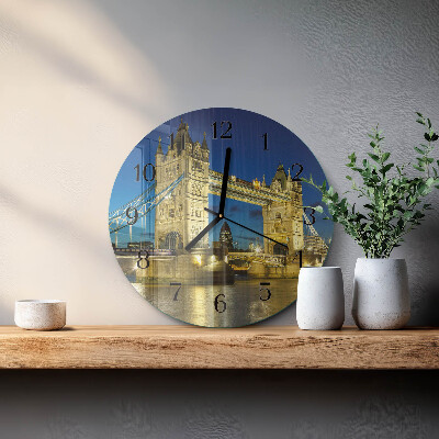 Glas wanduhr mit motiv rund London Bridge