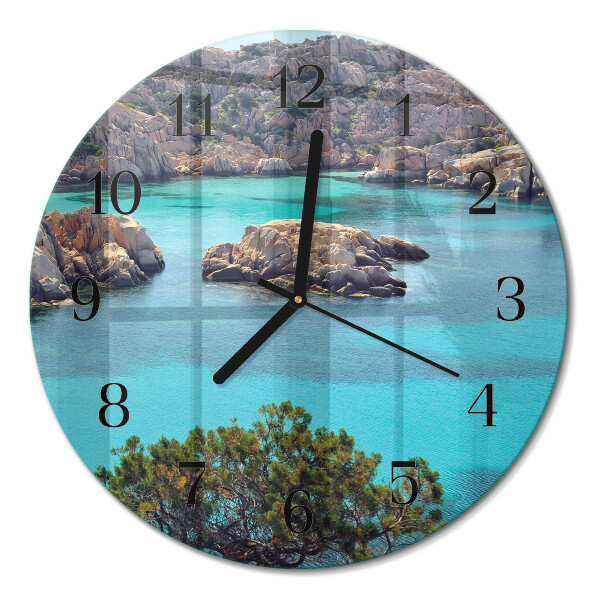 Wanduhr glas rund Meereslandschaft