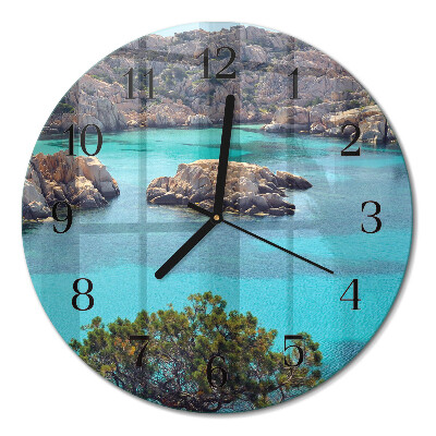 Wanduhr glas rund Meereslandschaft