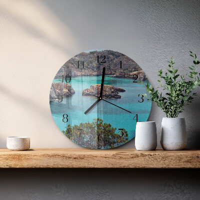 Wanduhr glas rund Meereslandschaft