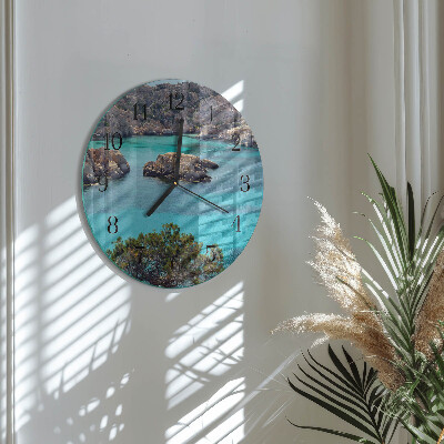 Wanduhr glas rund Meereslandschaft