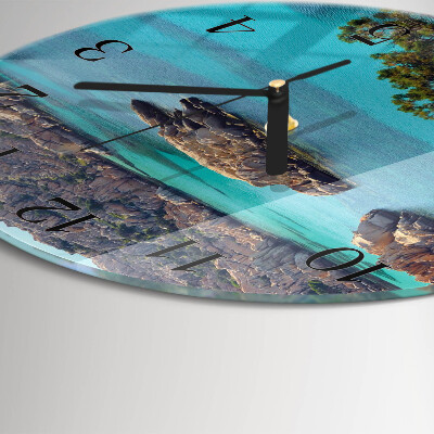 Wanduhr glas rund Meereslandschaft