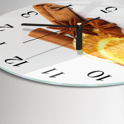 Glas wanduhr mit motiv rund Vanille mit Zitrone