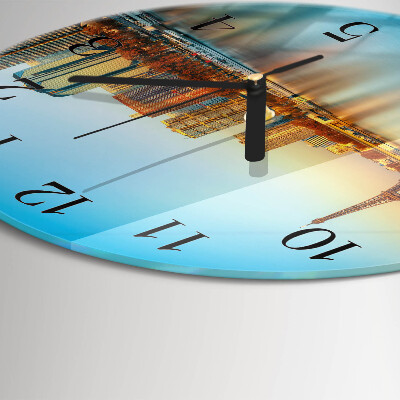 Wanduhr glas rund Eiffelturm Paris