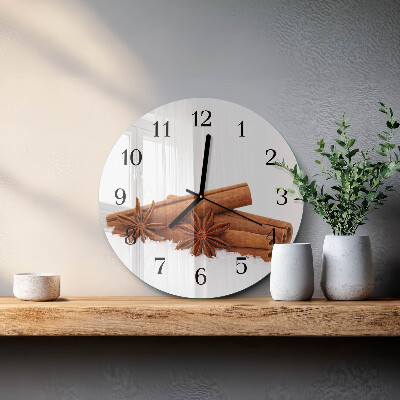 Wanduhr glas rund Vanille