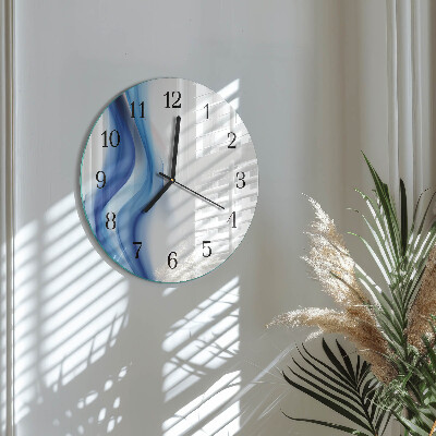 Wanduhr glas rund Abstrakter Rauch