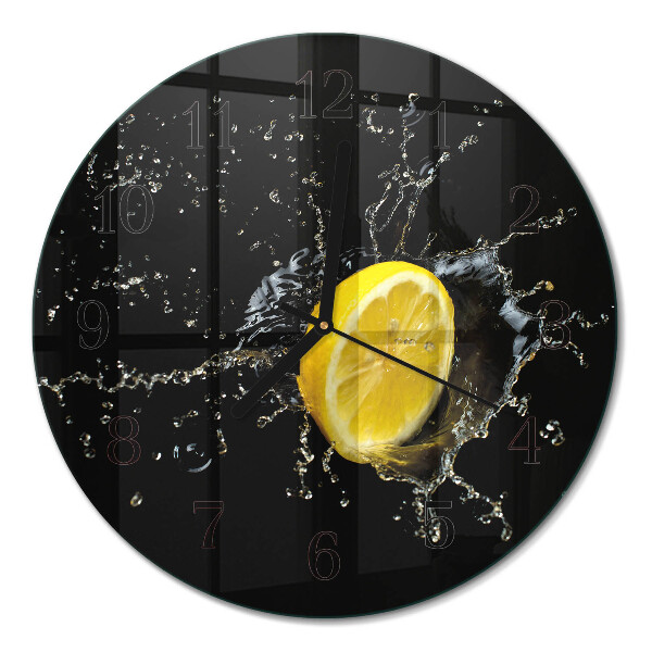 Glas wanduhr mit motiv rund Zitrusfrüchte